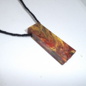 Unique modern art Marbled necklace